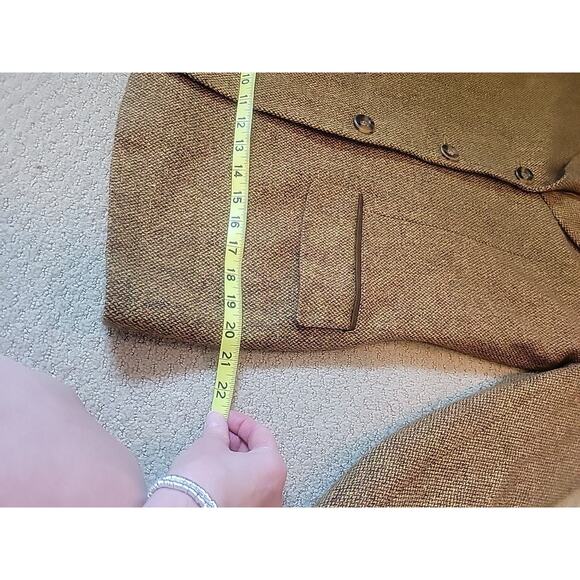 Bogner Blazer Womens Size 8 Brown Shoulder Pads Wool Blend Button Up Coat Jacket - Picture 12 of 13